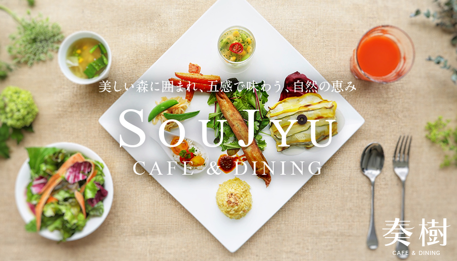 美しい森に囲まれ、五感で味わう、自然の恵み SouJu CAFE & DINNING